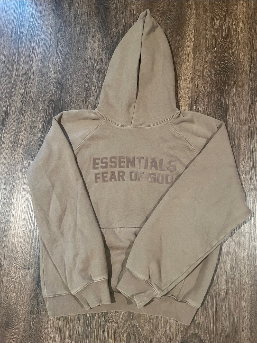 Essentials Fear of God Taupe/Brown Logo Hoodie